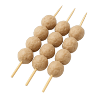 Realistic Meatball Skewers Flat Lay Isolated on Transparent Background, png