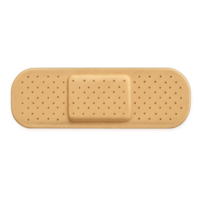 Adhesive bandage plaster isolated on transparent background, png