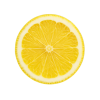 Top View of Fresh Lemon Slice Isolated on Transparent Background, png