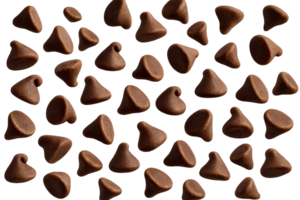 Chocolate Chips Floating Isolated on Transparent Background, png