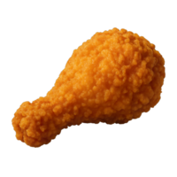 Fried Chicken Drumstick with Crispy Texture Isolated on Transparent Background, png