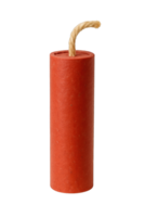 Classic Red Dynamite Stick with Fuse Isolated on Transparent Background, png