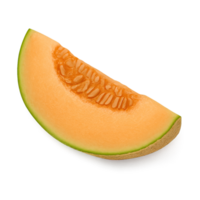 Realistic Cantaloupe Melon Slice Flat Lay Isolated on Transparent Background, png