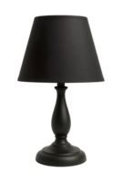 Realistic Black Table Lamp Flat Lay Isolated on Transparent Background, png
