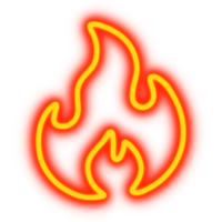 Neon led wall. Fire neon lamp. neon sign png