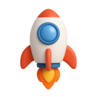 3d cartoon rocket space rocket spaceship isolated 3d with texture object. png