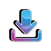 Download icon with gradient color scheme on a plain surface for web design use png