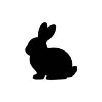 Rabbit silhouette, side view of a bunny with long ears, easter animal design element isolated png