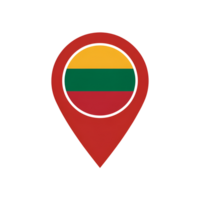 Lithuania flag pin icon, national symbol location marker, map pointer sign, travel destination png