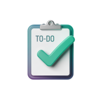 To do list with green checkmark on clipboard transparent on a simple background png