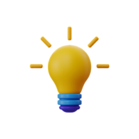 Lightbulb illustration with rays of light emitting from the top on a background png