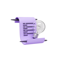 Lightbulb on list icon, business idea generation and creative problem solving concept png