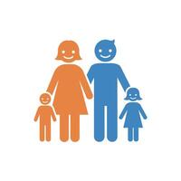 Abstract Family Illustration Conveying Unity, Harmony, and Domestic Security Icon vector