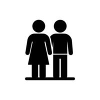 Simplified depiction of a couple standing side by side in minimalistic style vector