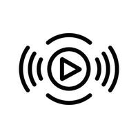 Abstract representation of multimedia playback with curved lines emanating outward vector