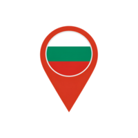 Bulgaria flag pointer icon, bulgarian national symbol on map pin, location marker png