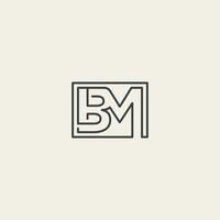 Letter BM logo design in grey color with a light colored background vector