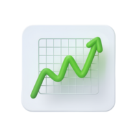 Growth chart showing an upward trend on a graph with a green arrow icon png