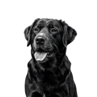 Labrador retriever portrait with tongue out on a plain background close up png