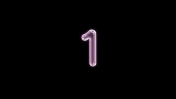 Number 1 bubble floating motion graphic with alpha channel. Pink bubble isolated one letter glowing animated on transparent background. video