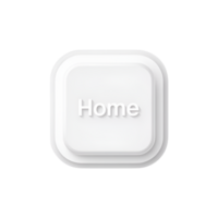 Home button icon, white neumorphism style, user interface element, design element png