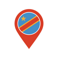 Democratic republic of the congo flag in map pointer location pin icon symbol png