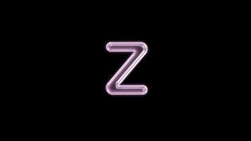 Alphabet Z bubble floating motion graphic with alpha channel. Pink bubble isolated letter glowing animated on transparent background. video