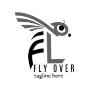 bird logo design for product company. FLYOVER vector