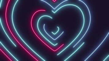 Neon Glow Effect Animated Background heart video