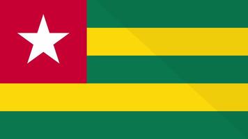 Animation of the appearance and disappearance of a flat flag 2D Togo video