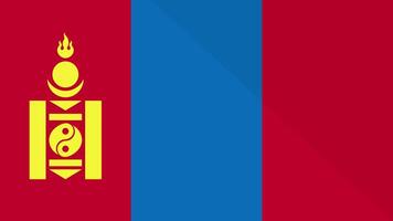 Animation of the appearance and disappearance of a flat flag 2D Mongolia video