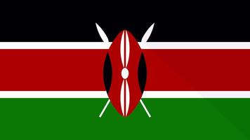 Animation of the appearance and disappearance of a flat flag 2D Kenya video