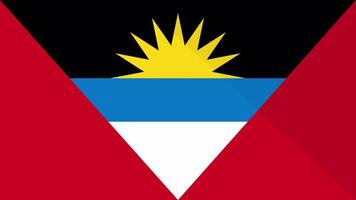 Animation of the appearance and disappearance of a flat flag 2D Antigua and Barbuda video