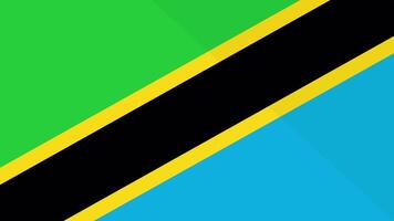 Animation of the appearance and disappearance of a flat flag 2D Tanzania video