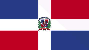 Animation of the appearance and disappearance of a flat flag 2D Dominican Republic video