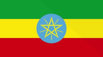Animation of the appearance and disappearance of a flat flag 2D Ethiopia video
