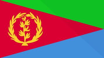 Animation of the appearance and disappearance of a flat flag 2D Eritrea video