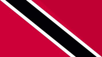Animation of the appearance and disappearance of a flat flag 2D Trinidad and Tobago video
