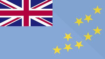 Animation of the appearance and disappearance of a flat flag 2D Tuvalu video