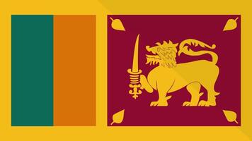 Animation of the appearance and disappearance of a flat flag 2D Sri Lanka video