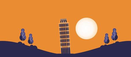 Pisa travel background vector