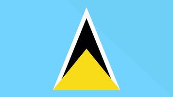 Animation of the appearance and disappearance of a flat flag 2D Saint Lucia video