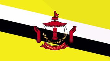 Animation of the appearance and disappearance of a flat flag 2D Brunei video