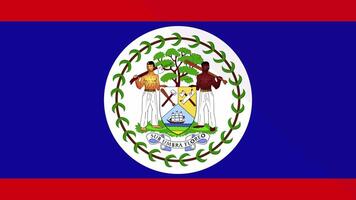 Animation of the appearance and disappearance of a flat flag 2D Belize video