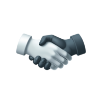 Handshake between two people with different skin tones on a transparent background png