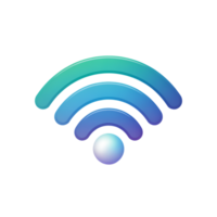 Wifi symbol with gradient colors on a simple design transparent on a plain surface png