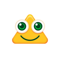 Triangle character with big eyes and smile on a plain backdrop illustration png