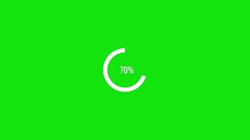 Loading Circle Progress Ring on Green Background from 0 to 100 Percent video