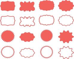 Collection of Red Decorative Shapes and Labels vector