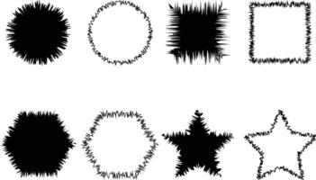 Collection of Geometric Shapes with Spiky Edges vector
